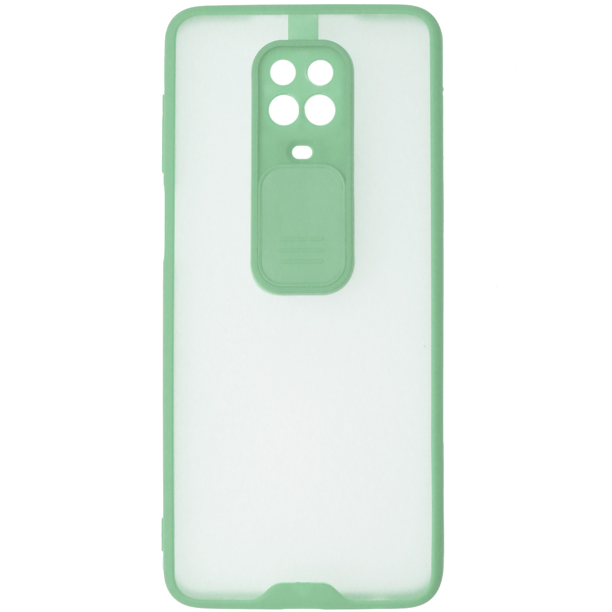 Чехол накладка LIFE TIME для XIAOMI Redmi Note 9 Pro, Redmi Note 9S, силикон, пластик, матовый, со шторкой для защиты задней камеры, цвет окантовки светло бирюзовый