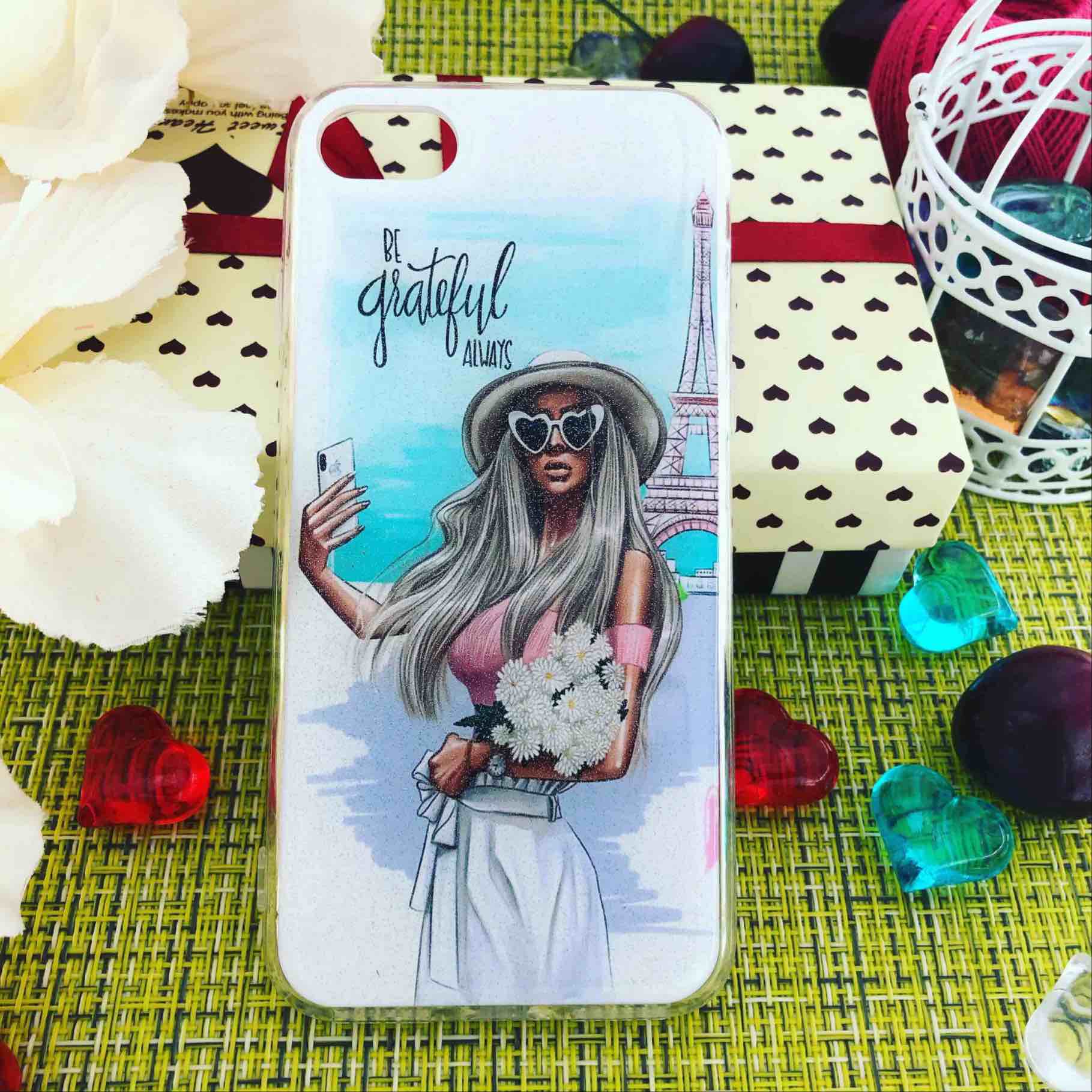Чехол накладка для APPLE iPhone 7, 8, силикон, рисунок Be grateful ALWAYS.