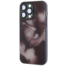 Чехол накладка AG Glass case для APPLE iPhone 14 Pro Max (6.7"), силикон, стекло, защита камеры, цвет черный