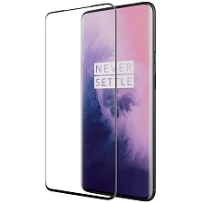 Защитное стекло 9H для OnePlus 7 Pro, полная проклейка, закругленные края, цвет окантовки черный