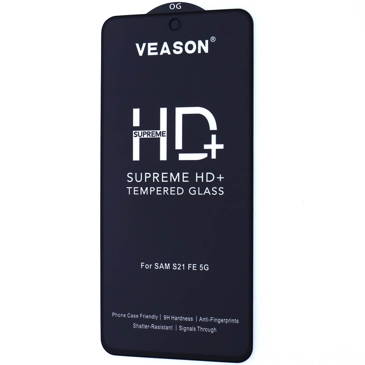 Защитное стекло VEASON HD+ для SAMSUNG Galaxy S21 FE (SM-G990B), цвет окантовки черный