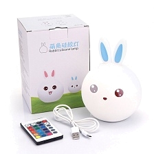 Лампа ночник Rabbit silicone lamp, Кролик, цвет синий