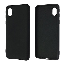 Чехол накладка NANO для SAMSUNG Galaxy A01 Core (SM-A013), силикон, бархат, цвет черный | РЕТРО 7