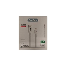 Кабель GO-DES GD-UC513S IP Lightning 8 pin, 3A, длина 1 метр, цвет белый
