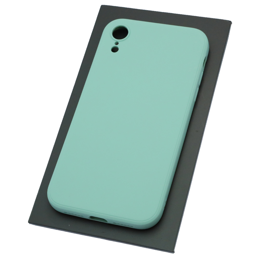 Чехол накладка для APPLE iPhone XR, силикон, бархат, цвет мятный