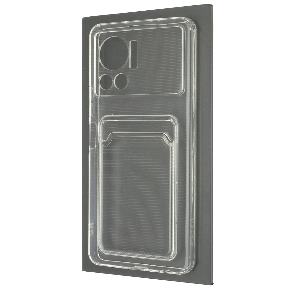 Чехол накладка CARD CASE для INFINIX Note 12 VIP, силикон, отдел для карт, цвет прозрачный