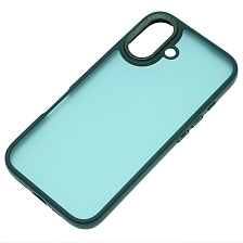 Чехол накладка для APPLE iPhone 16 (6.1"), силикон, пластик, цвет темно зеленый