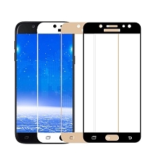 Защитное стекло 5D Full Glass /полный экран, упак-картон/ для Samsung J7 2018 белый.