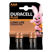 Батарейка DURACELL PLUS LR03 AAA BL4 Alkaline 1.5V