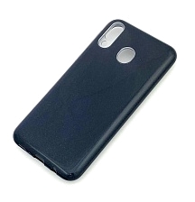 Чехол накладка Shine для SAMSUNG Galaxy M20 (SM-M205), силикон, блестки, цвет черный.