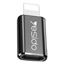 Адаптер, переходник, конвертер YESIDO GS03 USB Type C (мама) на Lightning 8 pin (папа), цвет черный