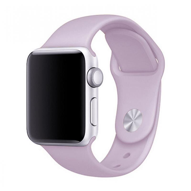 Ремешок для Apple Watch спортивный "Sport", размер 42-44 mm, цвет светло фиолетовый.