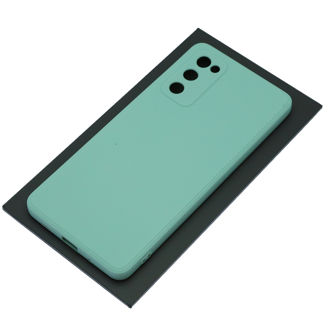 Чехол накладка для SAMSUNG Galaxy S20 FE, силикон, бархат, цвет мятный