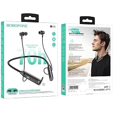 Гарнитура (наушники с микрофоном) беспроводная, BOROFONE BE66 Motor, Led дисплей, TF Card, цвет цвет черный