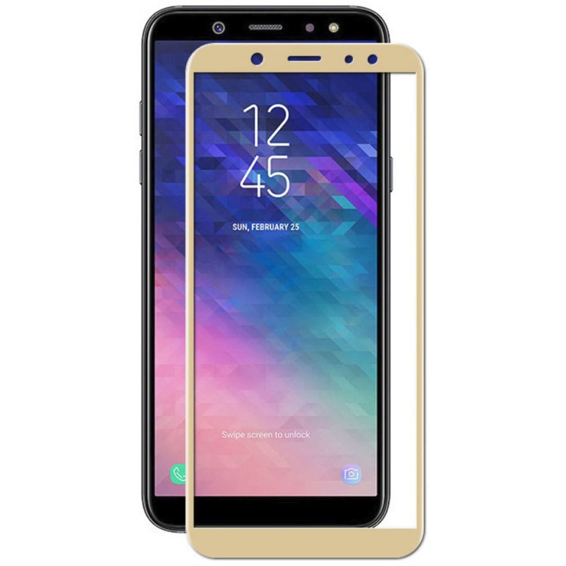 Защитное стекло "5D" GLASS FULL GLUE для SAMSUNG Galaxy A6 / J6 (2018), цвет канта золото. Защитное стекло "5D" GLASS FULL GLUE для SAMSUNG Galaxy A6 / J6 (2018), цвет канта золото.