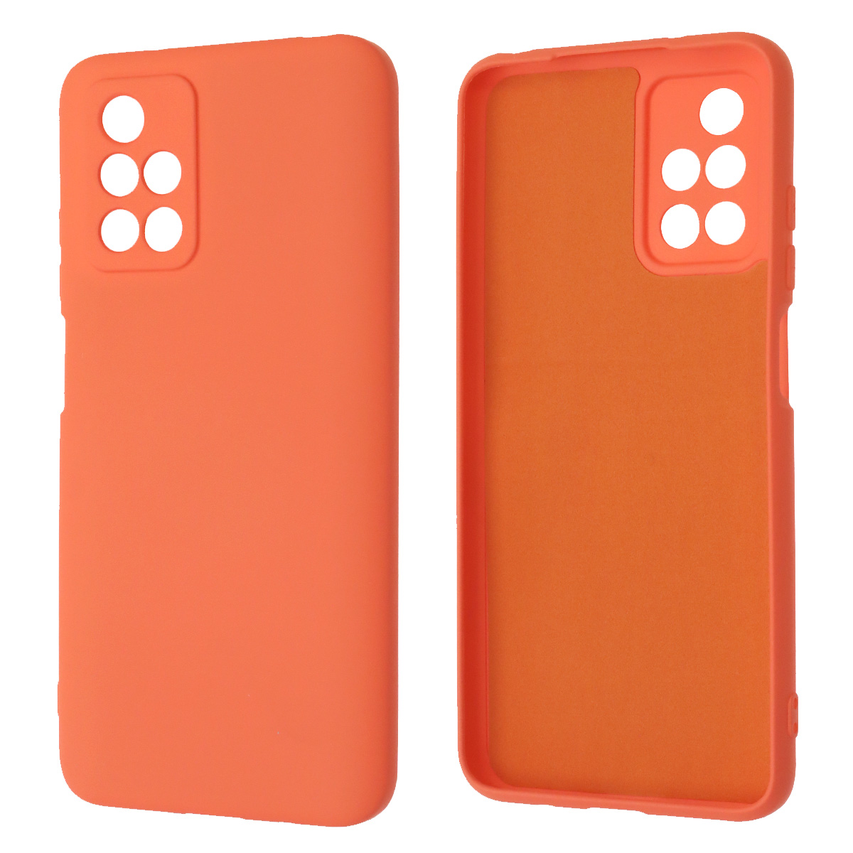 Чехол накладка NANO для XIAOMI Redmi 10 (2021), Redmi 10 (2022), силикон, бархат, цвет коралловый