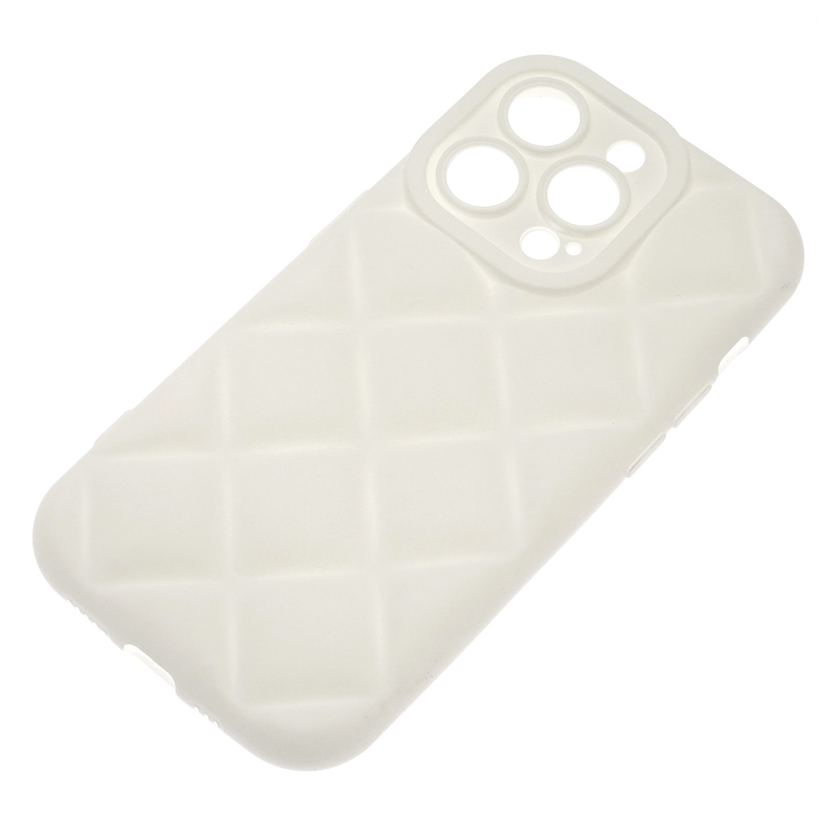 Чехол накладка для APPLE iPhone 14 Pro (6.1"), силикон, 3D ромб, цвет белый Чехол накладка для APPLE iPhone 14 Pro (6.1"), силикон, 3D ромб, цвет белый