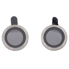 Защитное стекло CAMERA FILM для камеры APPLE iPhone 15, комплект из 2 штук, цвет окантовки серебристый