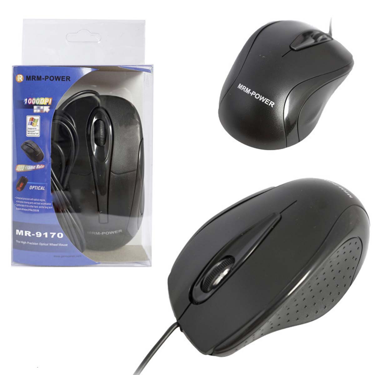Мышь проводная MRM MR-9170, USB, 1000 dpi, цвет черный