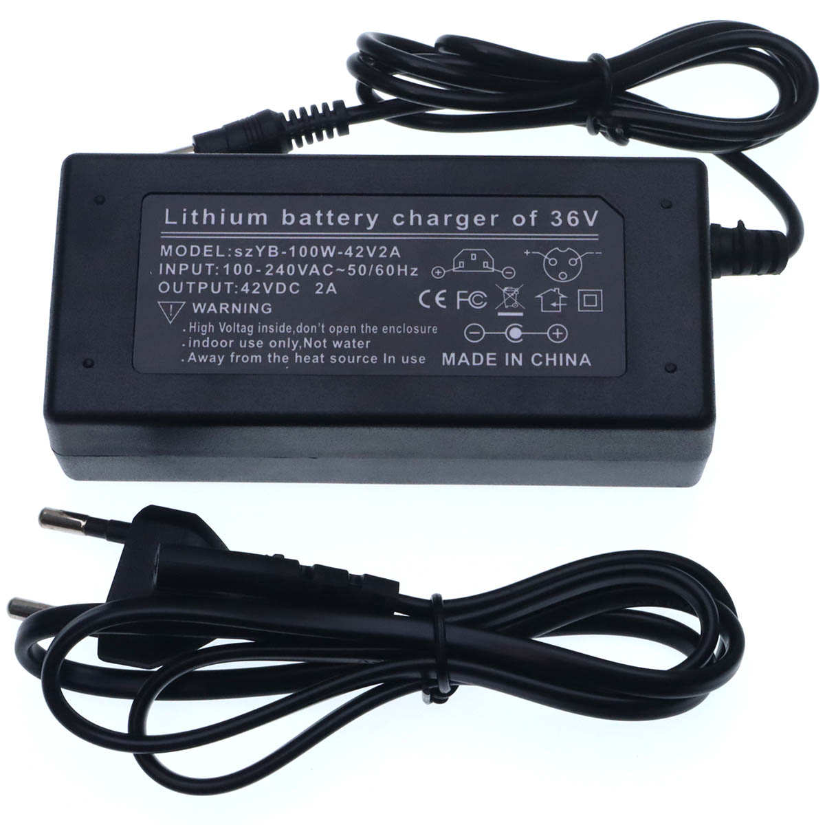 Зарядное устройство для самоката KUGOO S2, S3, F3, S3 PRO, 36V(42V) 2A, цвет черный