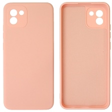 Чехол накладка для SAMSUNG Galaxy A03 (SM-A035F), силикон, бархат, цвет розовый песок