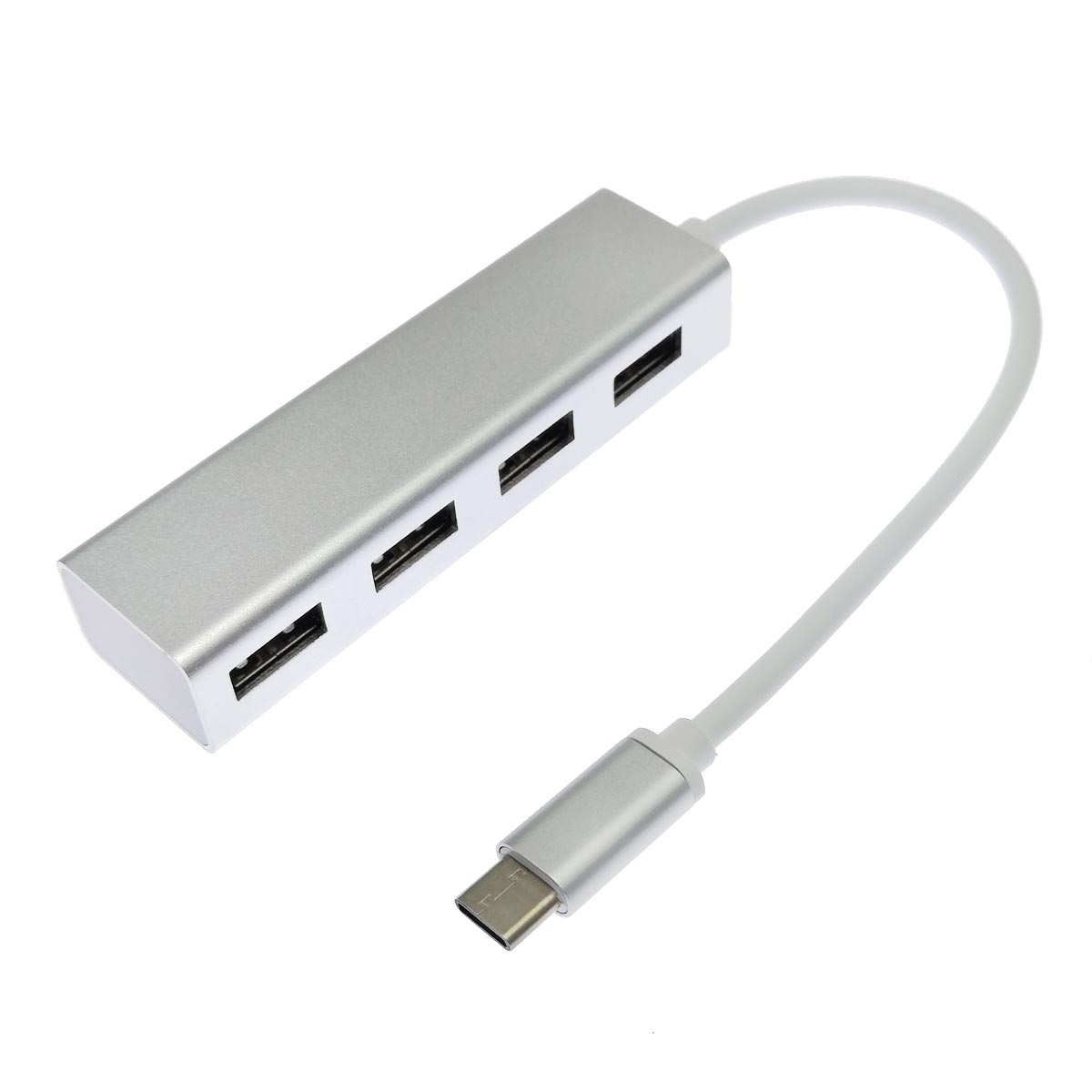 Адаптер разветвитель MR-T02 USB Type C на 4 USB, цвет серебристый