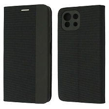 Чехол книжка MESH для XIAOMI MI 11 Lite, текстиль, силикон, бархат, визитница, цвет черный