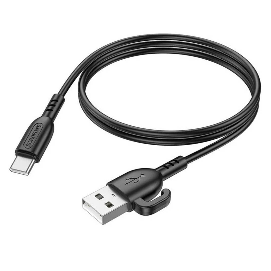 Кабель BOROFONE BX91 Symbol USB Type C, 3A, длина 1 метр, с крючком, цвет черный Кабель BOROFONE BX91 Symbol USB Type C, 3A, длина 1 метр, с крючком, цвет черный
