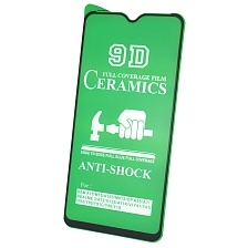 Защитное стекло 9D Ceramics для SAMSUNG Galaxy A10 (SM-A105), M10 (SM-M105), цвет окантовки черный