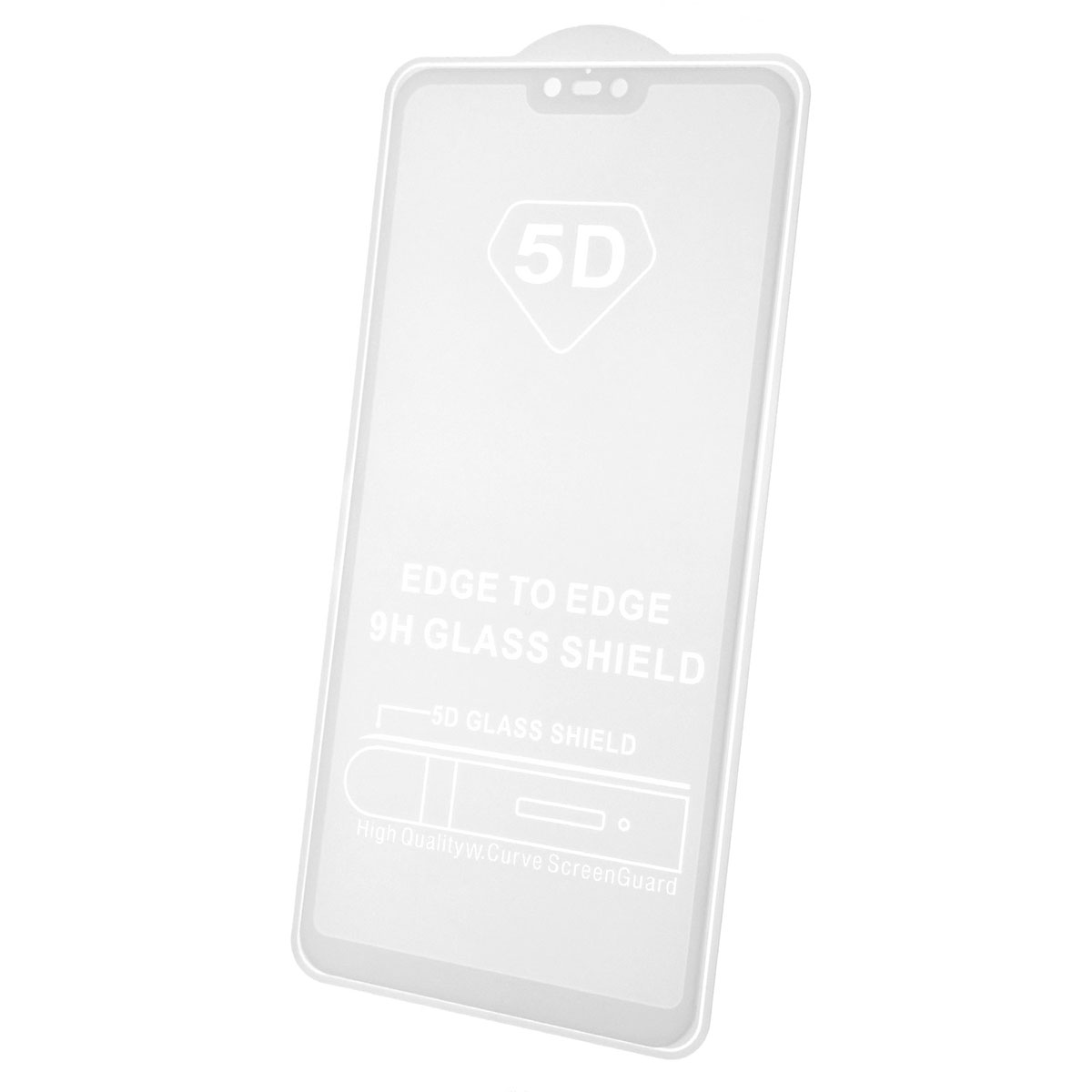 Защитное стекло 9D для XIAOMI Redmi Note 6, Redmi Note 6 Pro, цвет окантовки белый