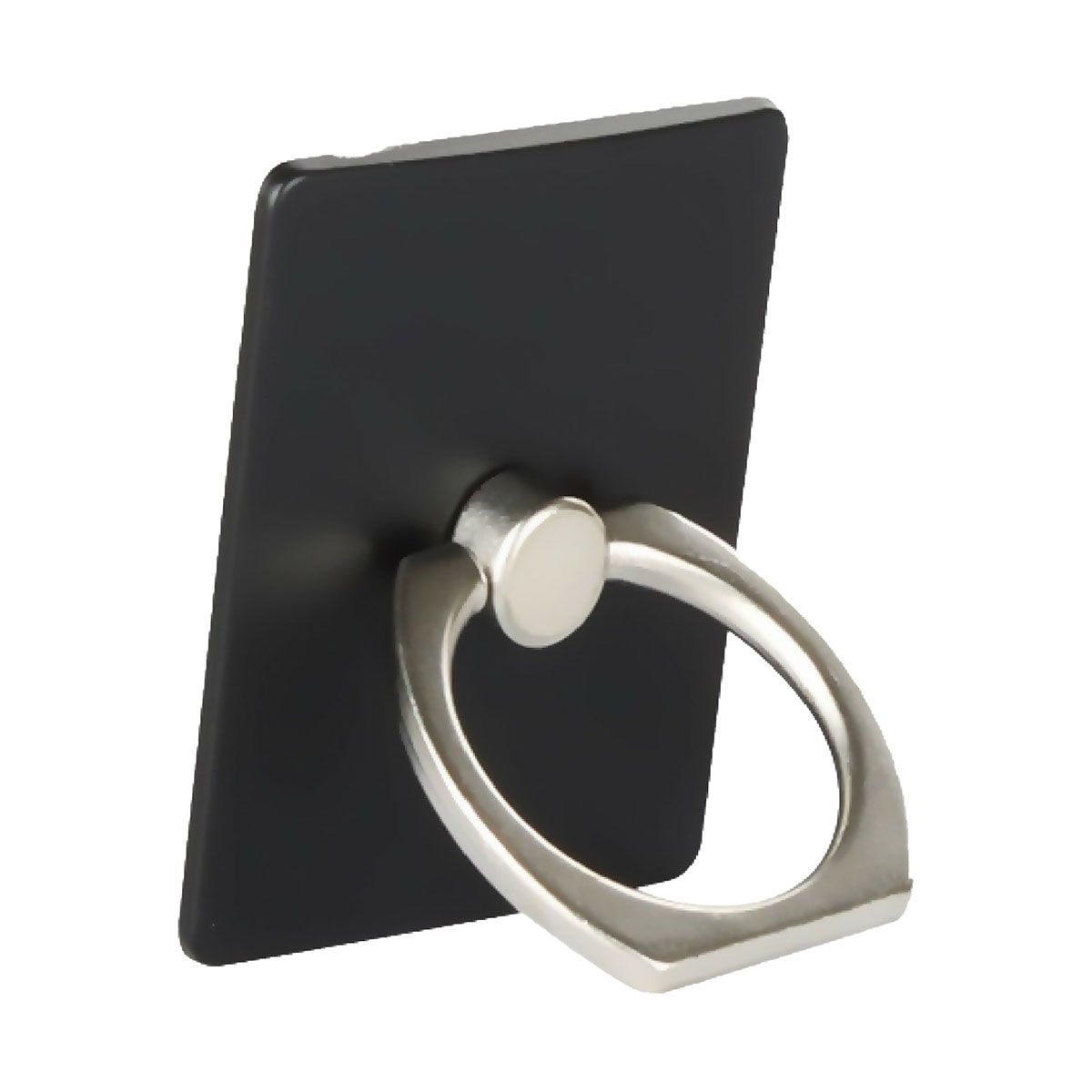 Кольцо держатель, подставка для смартфона, металл, основа прямоугольник, цвет черный.
