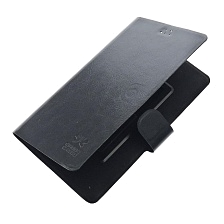 Чехол книжка универсальная GREEN CASES для смартфонов размером L, экокожа, цвет черный.