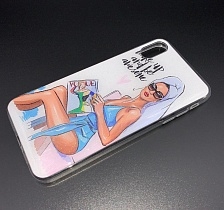 Чехол накладка для APPLE iPhone XS MAX, силикон, рисунок VOGUE Wake up.