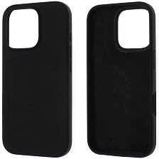 Чехол накладка Silicon Case для APPLE iPhone 16 Pro (6.3"), силикон, бархат, цвет черный