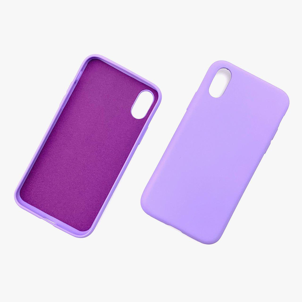 Чехол накладка для APPLE iPhone X, XS, силикон, цвет фиолетовый.