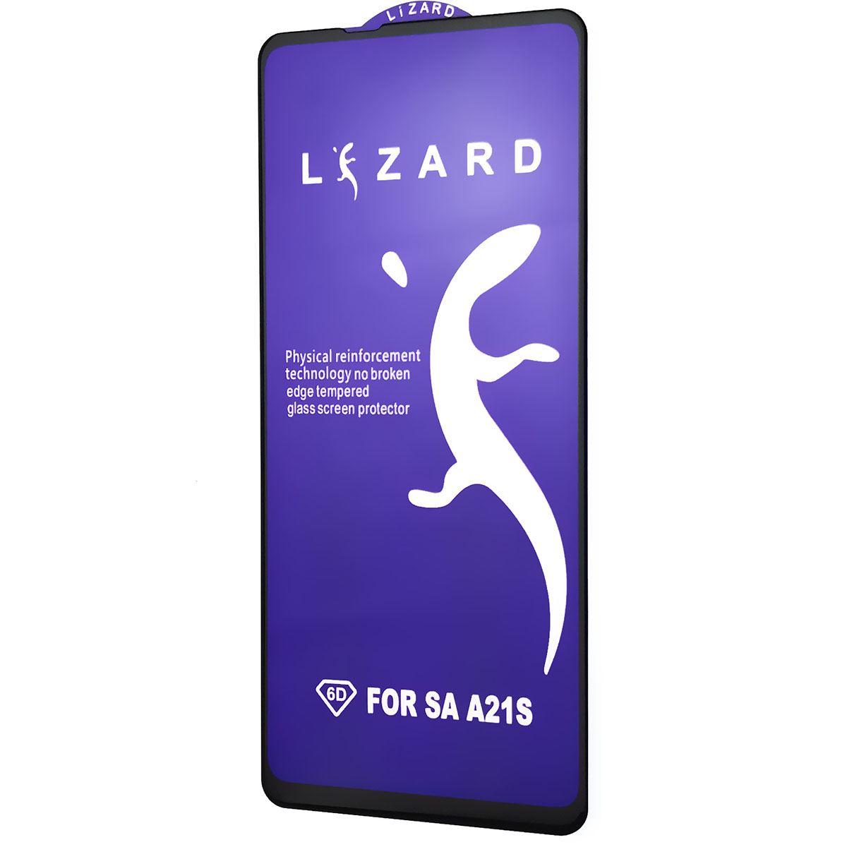 Защитное стекло 9D Lizard для SAMSUNG Galaxy A21S (SM-A217), A21 (SM-A215), цвет черный.