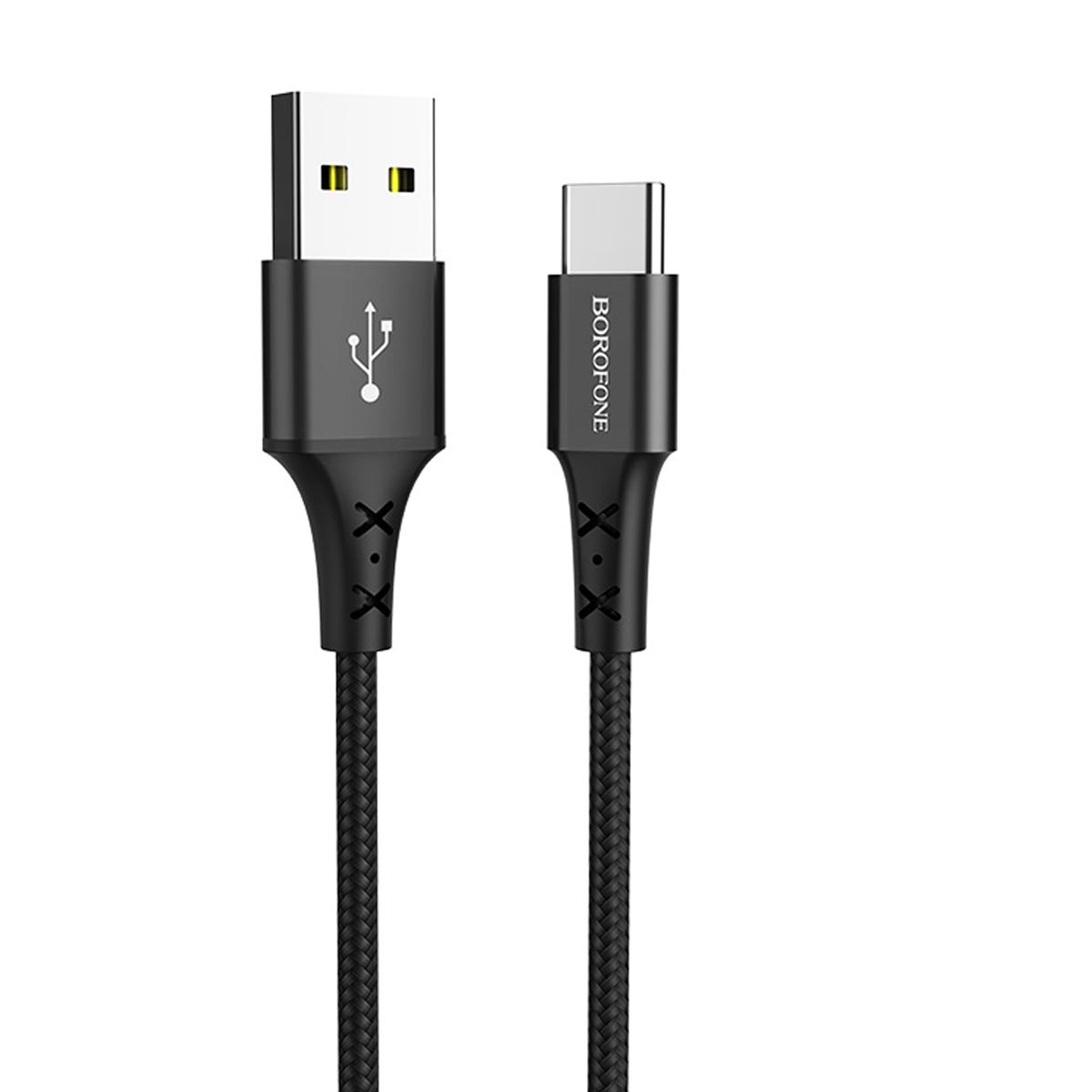Кабель BOROFONE BX20 Enjoy USB Type C, 2A, длина 1 метр, силикон, нейлоновая оплетка, цвет черный