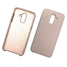 Чехол накладка Silicon Cover для SAMSUNG Galaxy J8 (SM-J800F), силикон, бархат, цвет белый навахо.