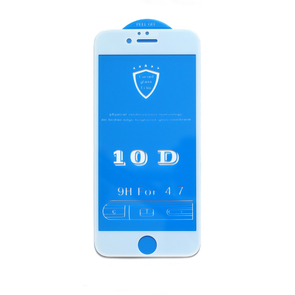 Защитное стекло 10D iPhone 6 Plus (полное покрытие) белый UD.