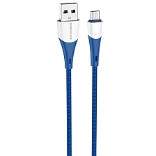 Кабель BOROFONE BX60 Superior micro USB, 2.4A, длина 1 метр, нейлон, цвет синий Кабель BOROFONE BX60 Superior micro USB, 2.4A, длина 1 метр, нейлон, цвет синий