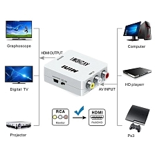 Переходник, конвертер, преобразователь видеосигнала H125 Mini из AV (3 RCA) в HDMI, цвет белый