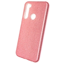 Чехол накладка Shine для XIAOMI Redmi Note 8, силикон, блестки, цвет розовый.