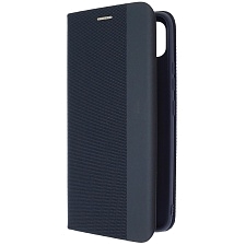 Чехол книжка MESH для Realme C25, C25S, текстиль, силикон, бархат, визитница, цвет темно синий