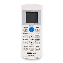 Пульт ДУ универсальный для кондиционеров HUAYU Q-1000E в базе содержится более 1000 кодировок под различные модели техники.