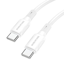 Кабель BOROFONE BX80 USB Type C на USB Type C, 60W, длина 1 метр, цвет белый Кабель BOROFONE BX80 USB Type C на USB Type C, 60W, длина 1 метр, цвет белый