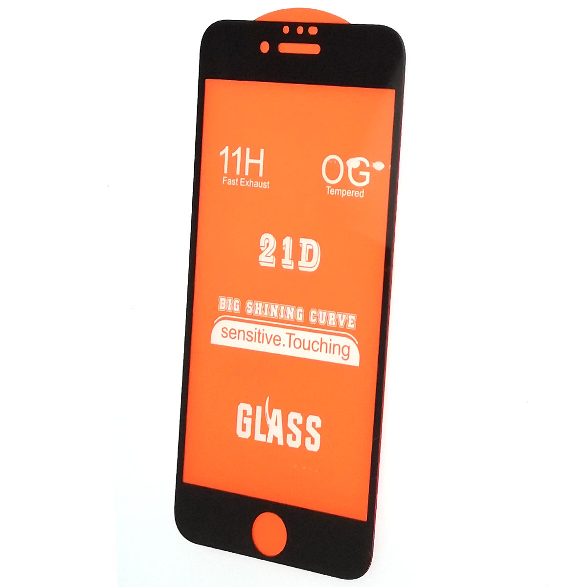 Защитное стекло 21D для APPLE iPhone 7, iPhone 8, цвет окантовки черный