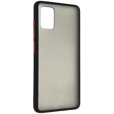 Чехол накладка SKIN SHELL для SAMSUNG Galaxy A51 (SM-A515), силикон, пластик, цвет окантовки черный
