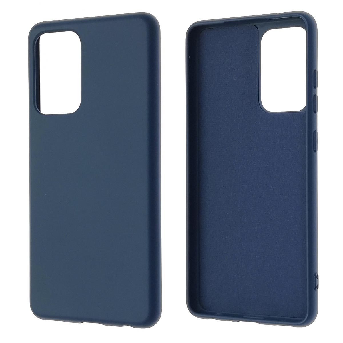 Чехол накладка Silicon Cover для SAMSUNG Galaxy A52 (SM-A525F), силикон, бархат, цвет синий кобальт