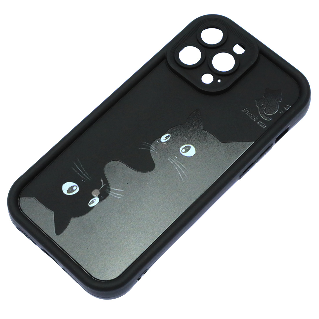 Чехол накладка для APPLE iPhone 13 Pro Max, силикон, защита камеры, бортики, рисунок 2 черных кота