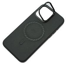 Чехол накладка Modern Stylish с поддержкой MagSafe для APPLE iPhone 15 Pro Max, защита камеры, подставка, экокожа, бархат, цвет черный Чехол накладка Modern Stylish с поддержкой MagSafe для APPLE iPhone 15 Pro Max, защита камеры, подставка, экокожа, бархат, цвет черный